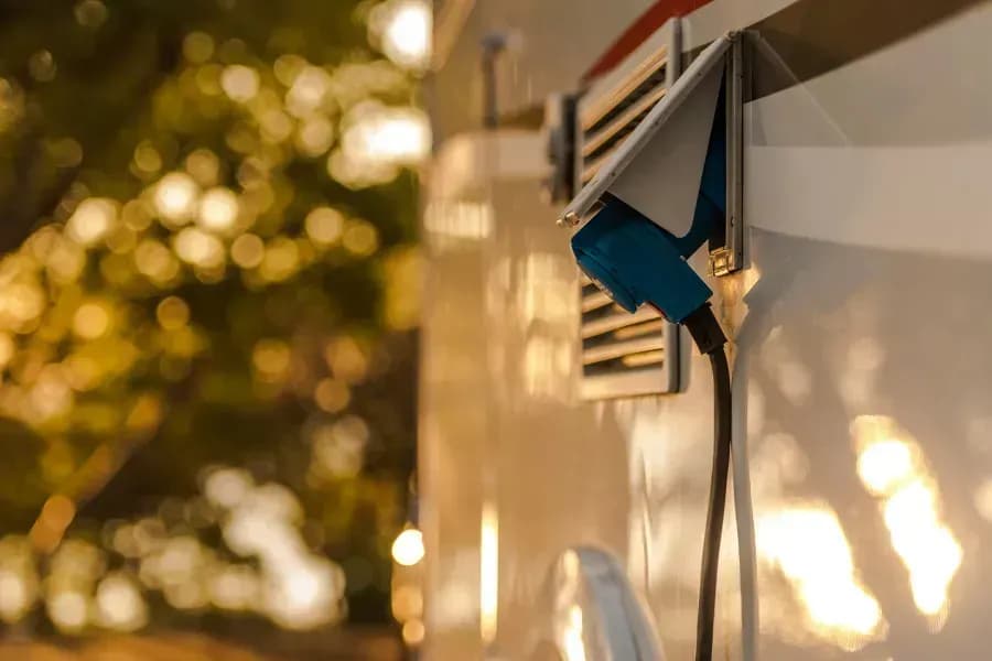 Wohnmobil entspannt auf Campingplatz